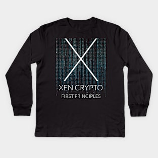 XEN Crypto XEN Token First Principles Cryptocurrency Kids Long Sleeve T-Shirt